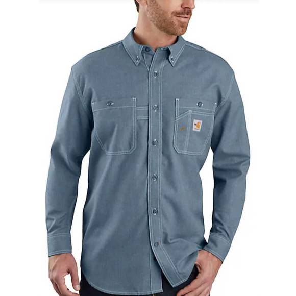 NEW CARHARTT force original fit lightweight shirt in steel blue